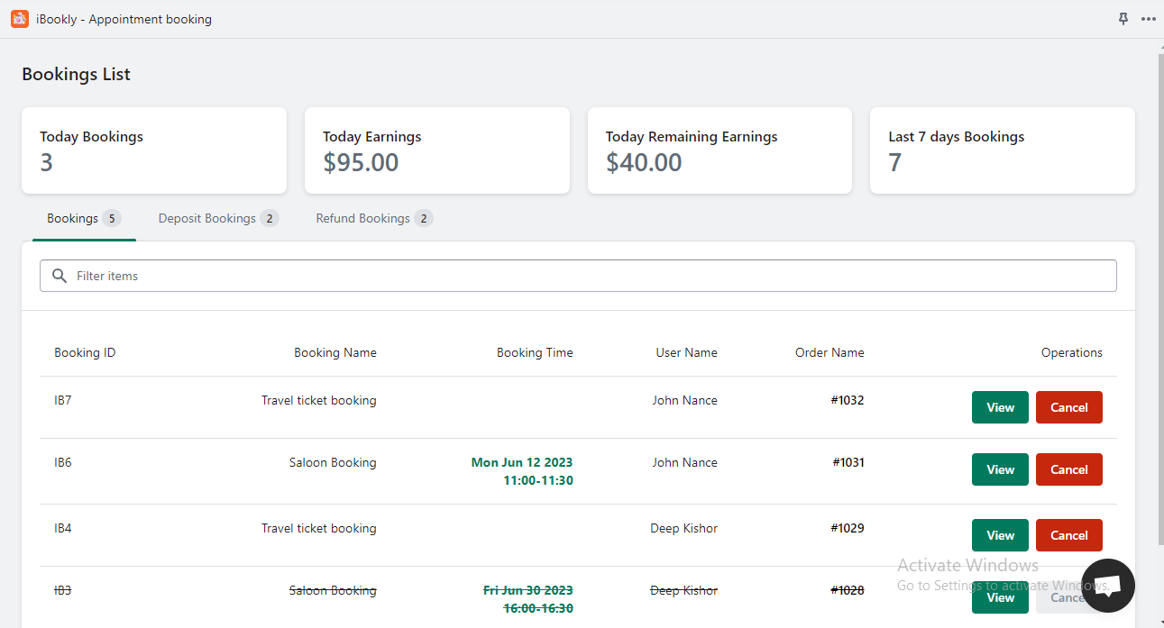 Overview Dashboard - Squared Apps